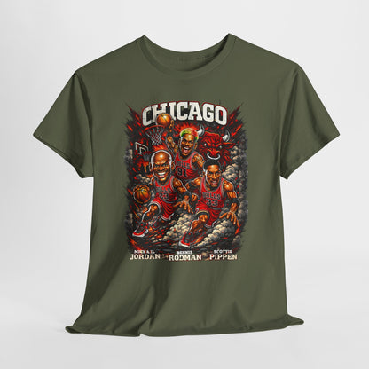 Chicago Bulls Retro Players Graphic Tee — Vintage Basketball Team Shirt