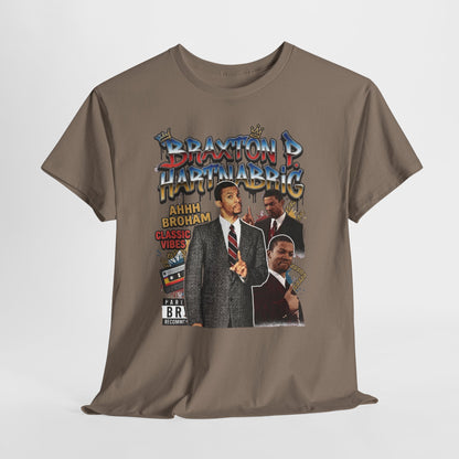 Vintage Braxton P. Hartnabrig Graphic Tee — Retro Collage T-Shirt