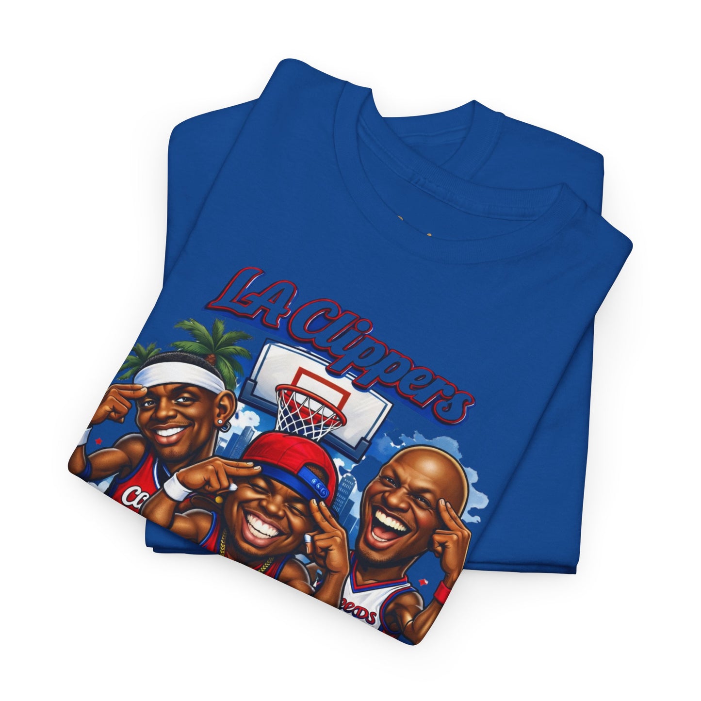 LA Clippers Cartoon Roster Tee — "The Knuckleheads" Team Graphic T-Shirt