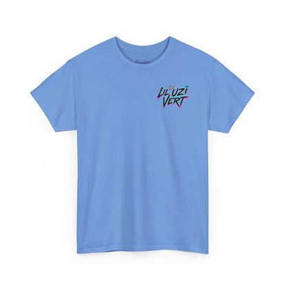 Lil Uzi Graphic Tee — Retro Neon Logo & Photo Back Print