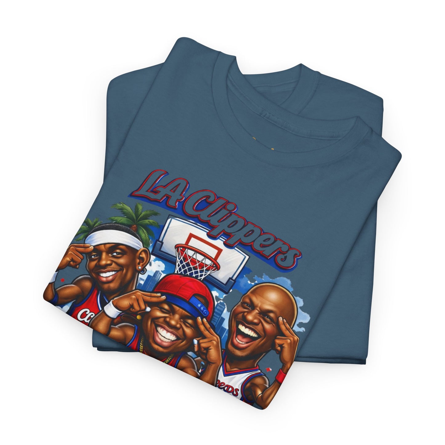 LA Clippers Cartoon Roster Tee — "The Knuckleheads" Team Graphic T-Shirt