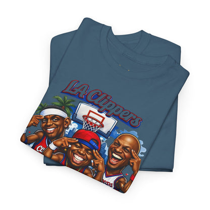 LA Clippers Cartoon Roster Tee — "The Knuckleheads" Team Graphic T-Shirt