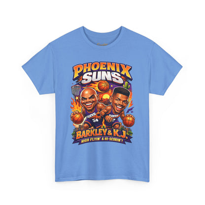 Phoenix Suns Barkley & K.J. Graphic Tee — Retro Basketball Cartoon Shirt