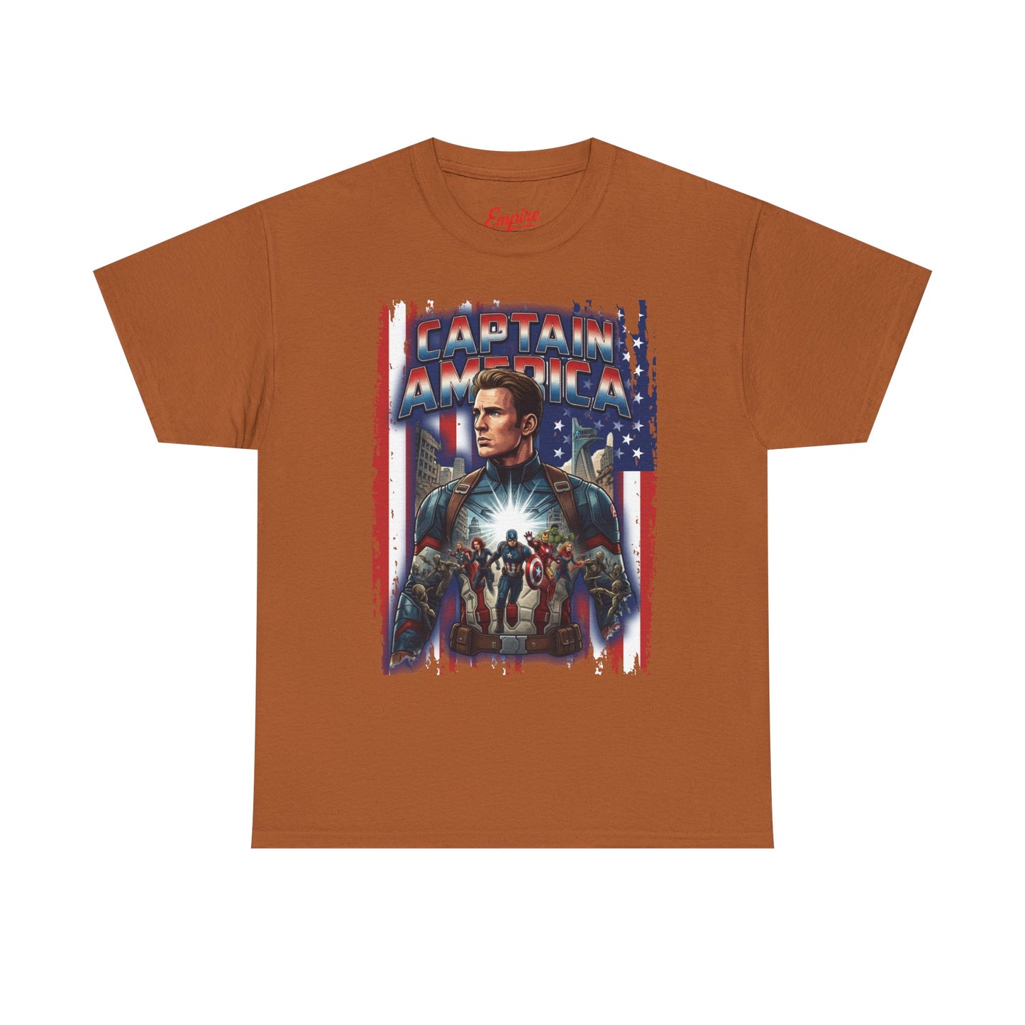 Captain America Graphic Tee - Patriotic Superhero Movie Poster T-Shirt