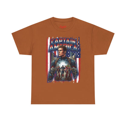Captain America Graphic Tee - Patriotic Superhero Movie Poster T-Shirt