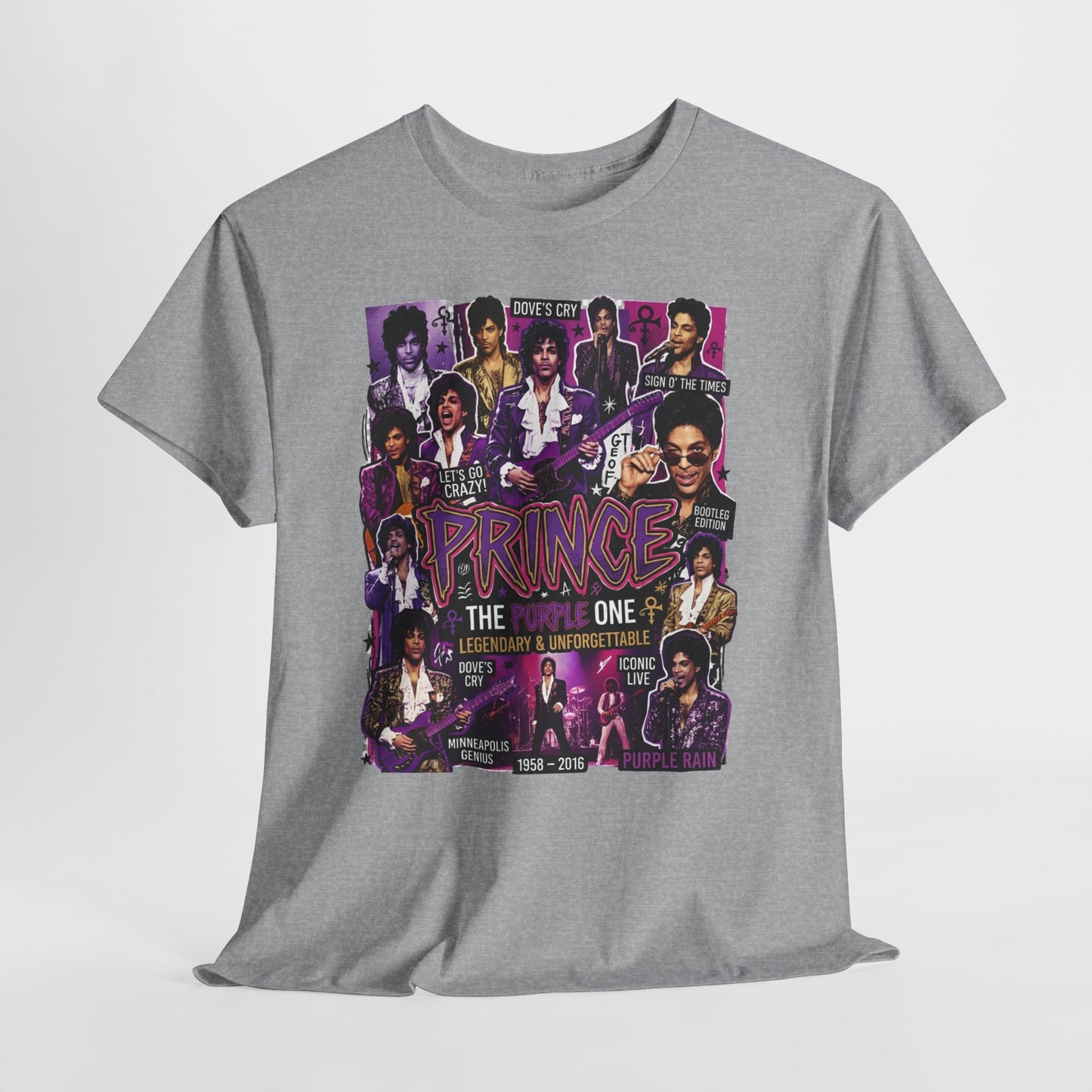 Prince Tribute T-Shirt – 'Prince The One' Collage Graphic Tee