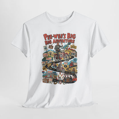 Pee-wee’s Epic Road Trip: A Collage of Adventure Graphic Tee