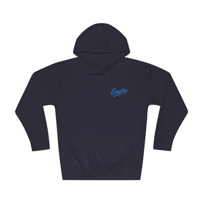 Empire Signature Embroidered Hoodie — Minimal Fleece with Royal Blue 'Empire' Logo
