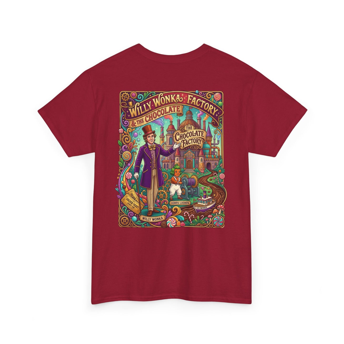 Willy Wonka Factory Graphic Tee — Vintage Chocolate Factory Illustration