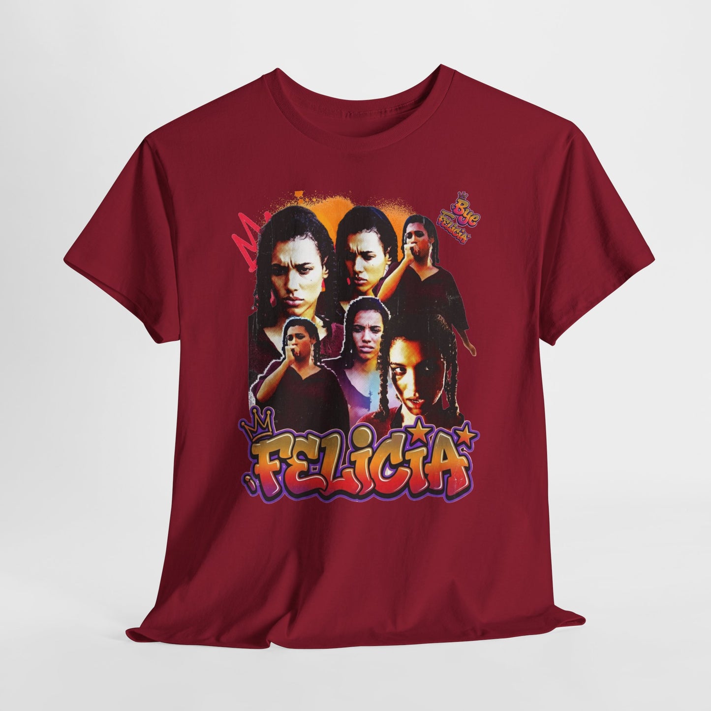 Bye Felicia Graphic Tee — Retro Movie Collage Portrait T-Shirt