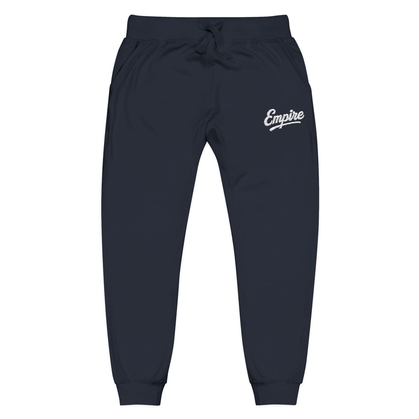 Empire Signature Embroidered Sweatpants — Minimal Fleece with White 'Empire' Logo