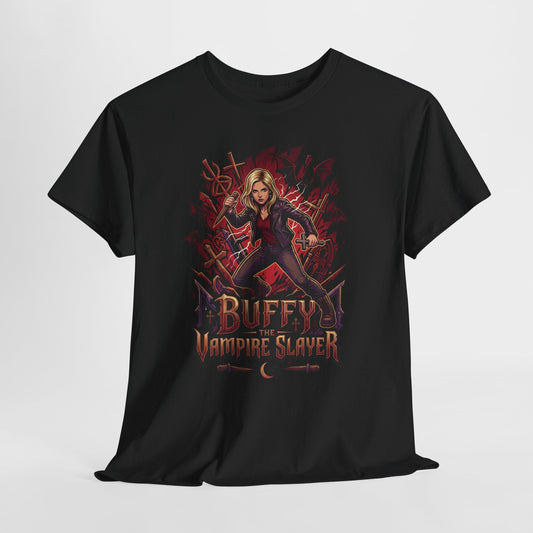 Buffy Vampire Slayer Graphic Tee — Retro Gothic Vampire Hunter Shirt