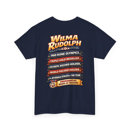 Wilma Rudolph “The Fastest Woman in the World” Graphic Tee – 1960 Rome Triple Gold Olympic Tribute Shirt