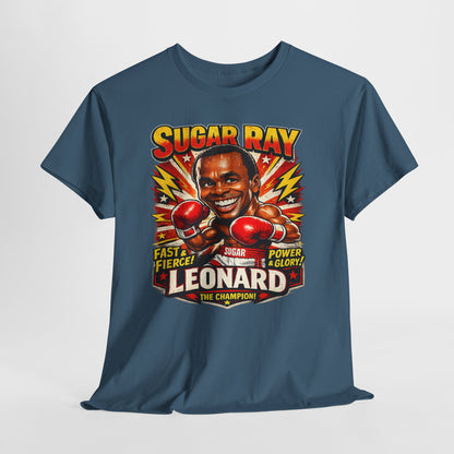 Vintage Boxing Champion Tee – “Sugar Ray Leonard” Graphic Shirt