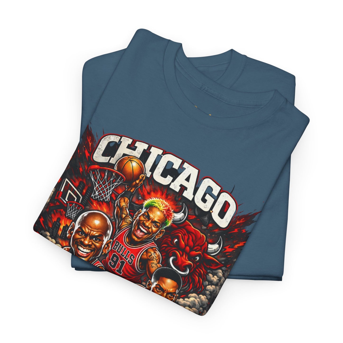 Chicago Bulls Retro Players Graphic Tee — Vintage Basketball Team Shirt
