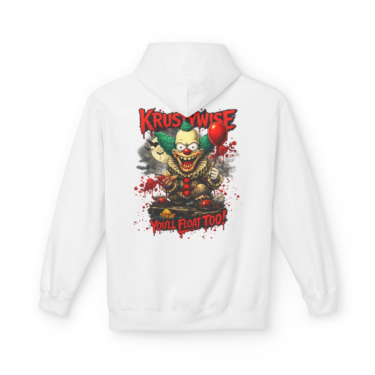 'Krustywise' Creepy Clown Design, "You’ll Float Too" Midweight Softstyle Fleece Hoodie