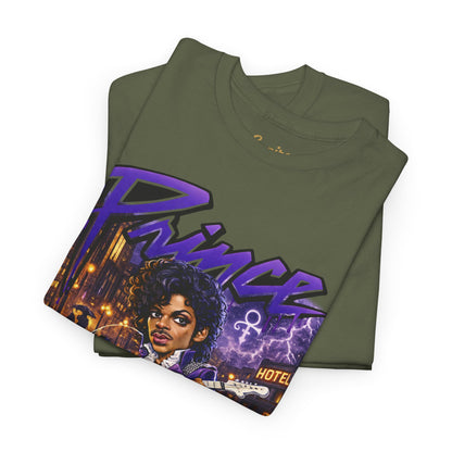 Purple Rain Graphic Tee – Retro 80s Guitar Vintage Concert Shirt