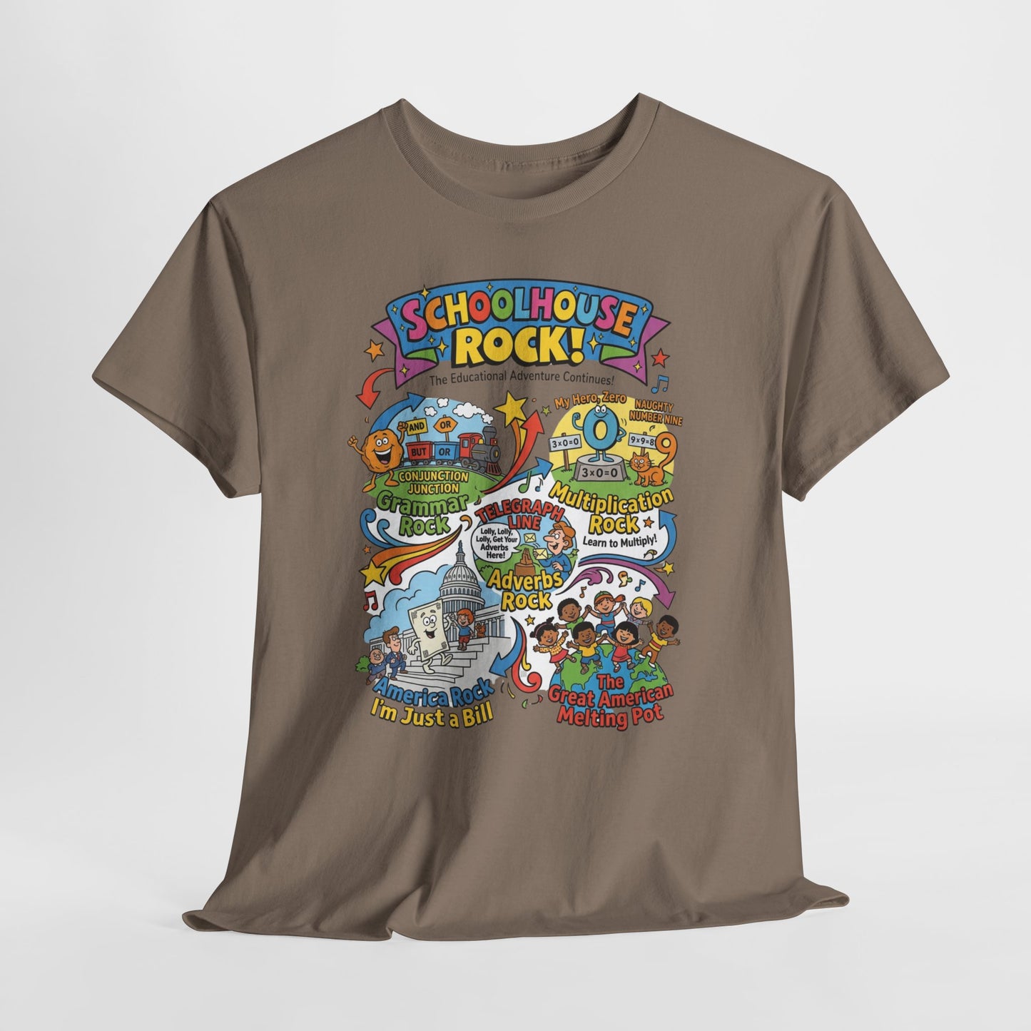 Schoolhouse Rock! Vintage Cartoon Tee — Retro Educational Music Band Graphic Shirt