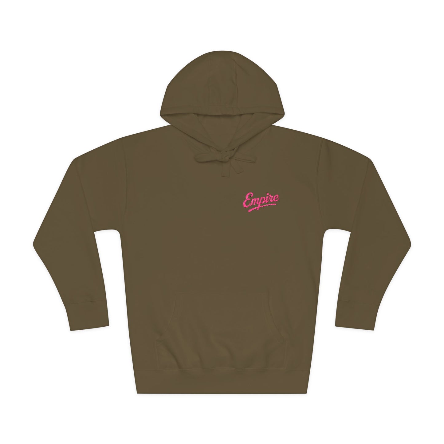 Empire Signature Embroidered Hoodie — Minimal Fleece with Pink 'Empire' Logo