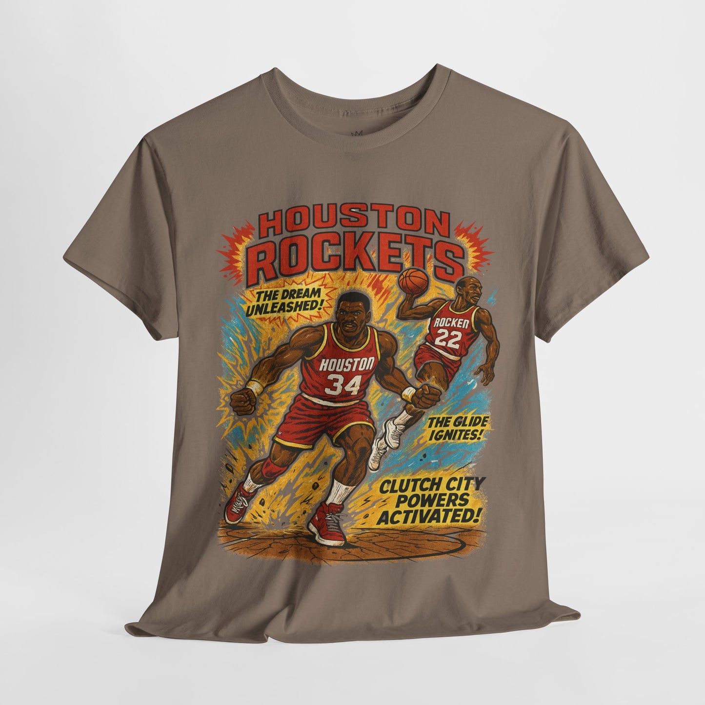 Houston Rockets Unisex Heavy Cotton Tee | Vintage Sports Shirt, Basketball Gift, Retro Sports Tee, Casual Wear, Fan Apparel