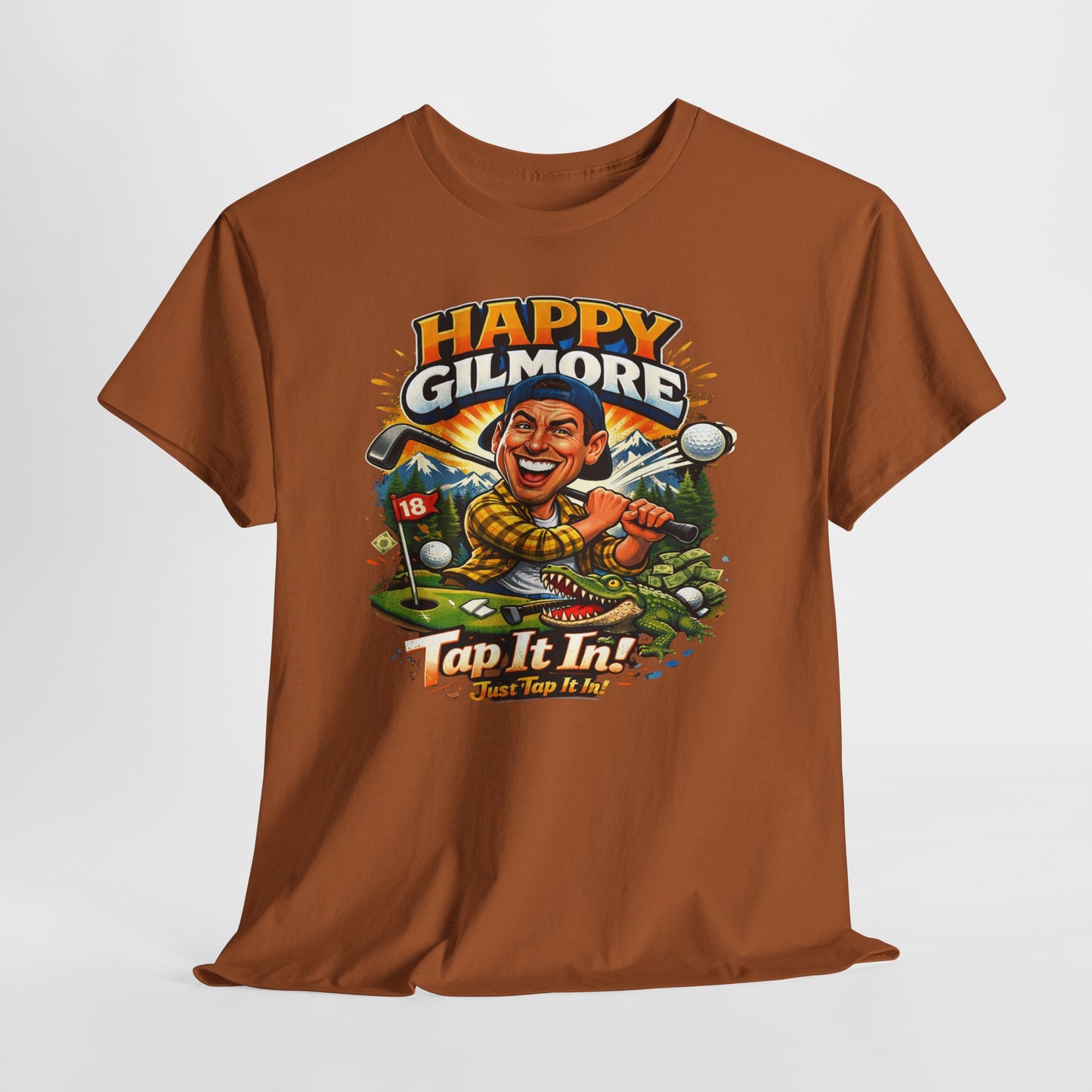 Happy Gilmore Golf T-Shirt — Vintage Funny Movie Golf Tee (‘Tap It In’ Design)