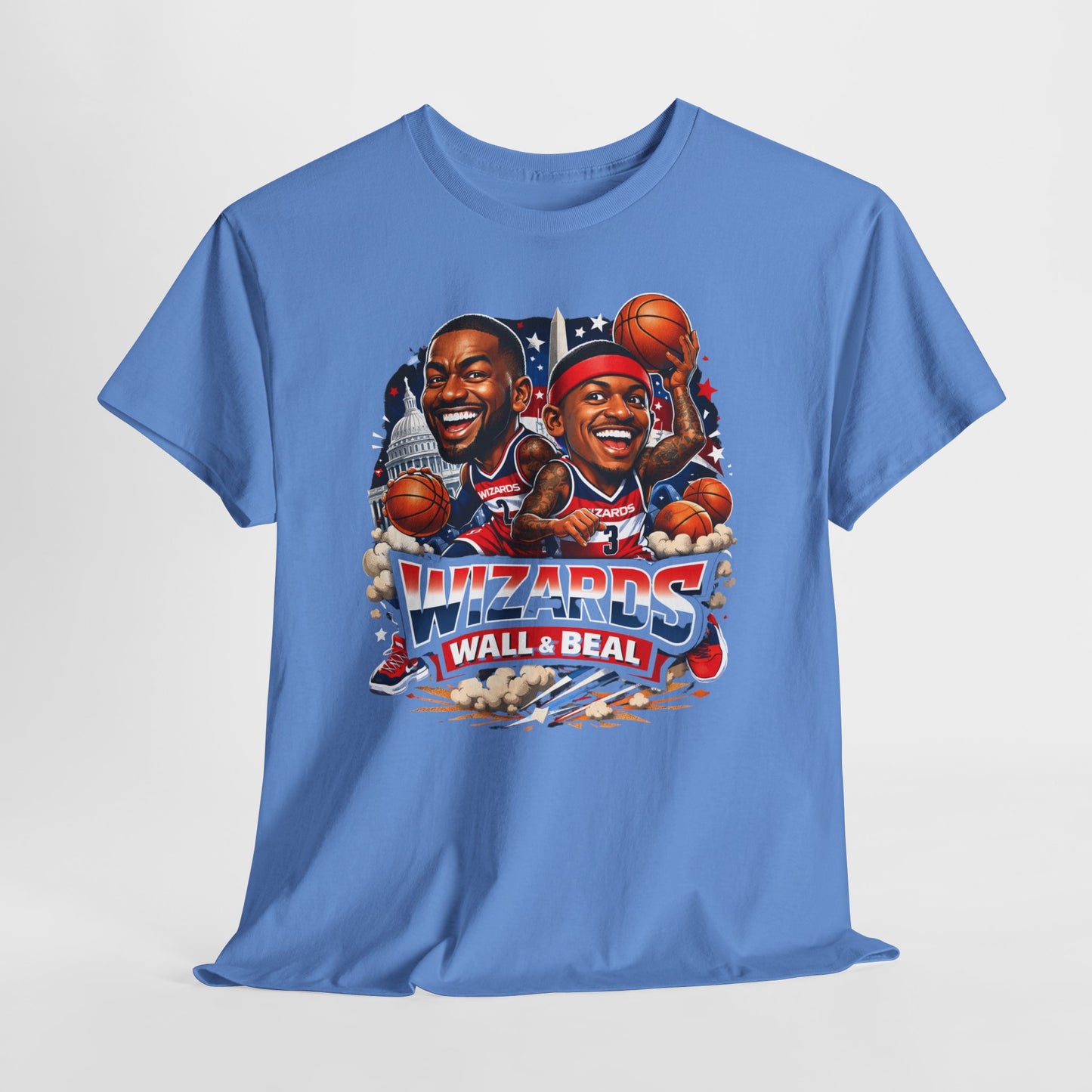 Wizards Basketball Vintage Player Caricature Tee – Wall & Ball Fan Shirt