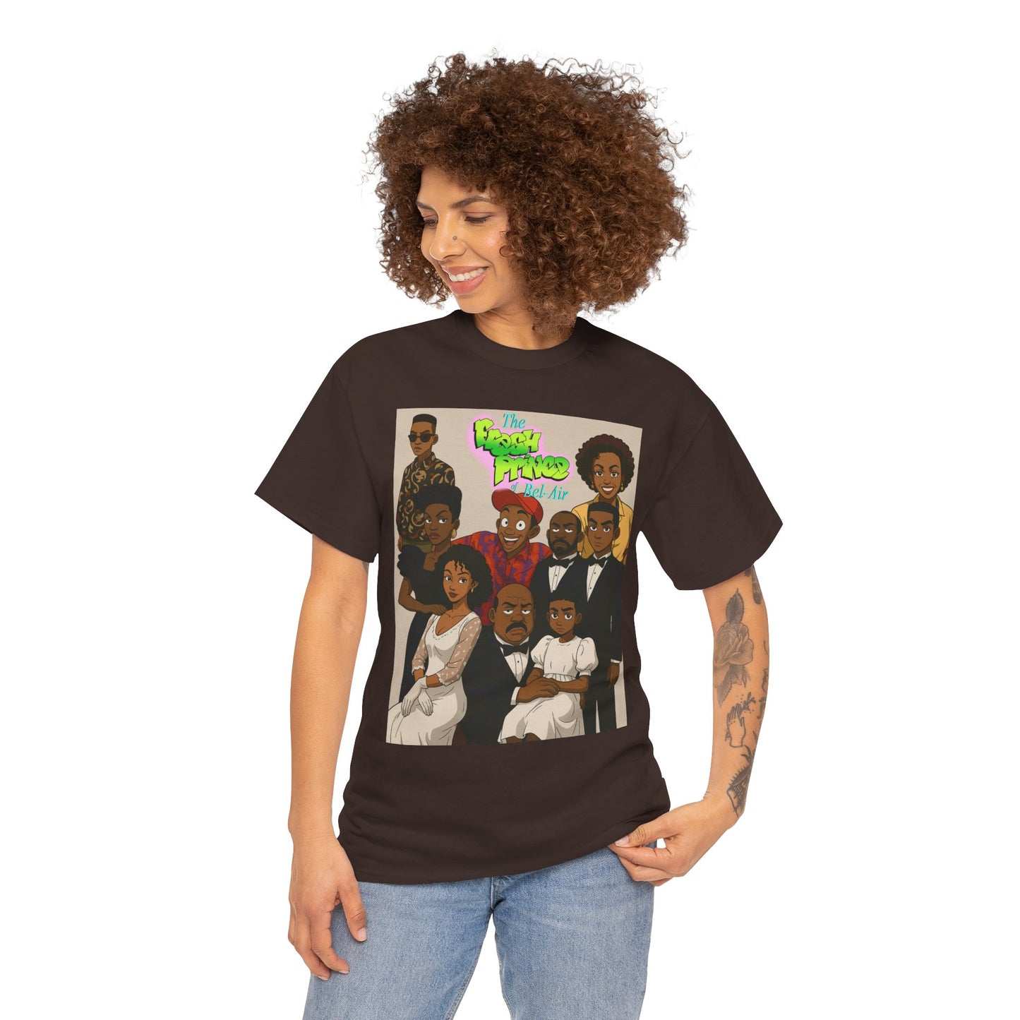 The Fresh Prince Unisex Heavy Cotton Tee - Nostalgic Cartoon Graphic Shirt