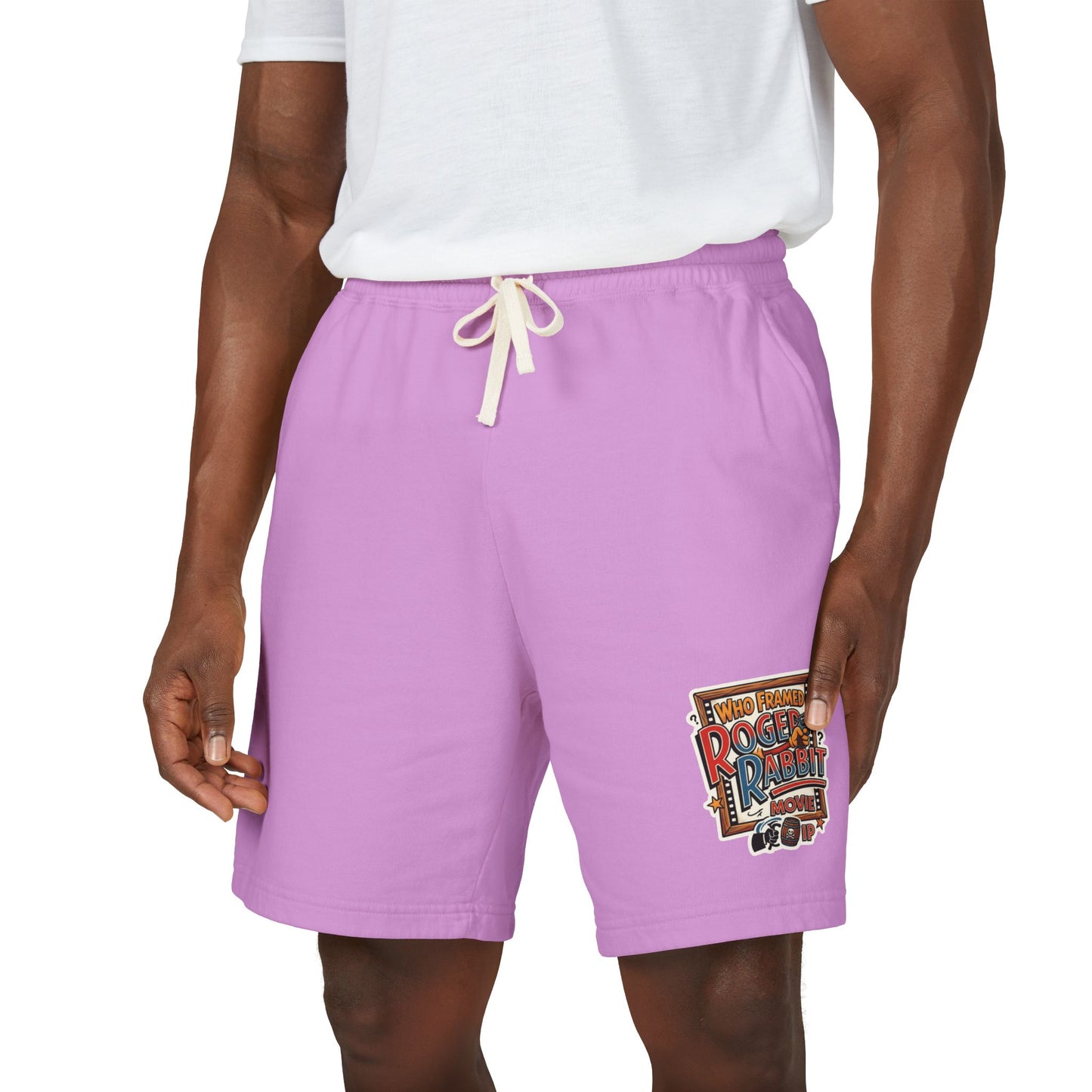 Vintage Retro Roger The Rabbit Sweat Shorts — Graphic Fleece Lounge Shorts