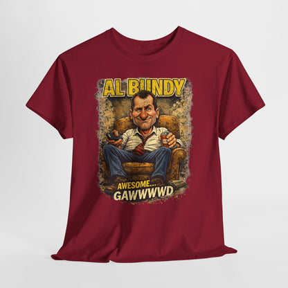 Retro TV Character Tee — "Al Bundy Awesome... Gawwwwd" Graphic T-Shirt