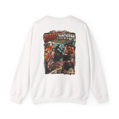 Big Worm Collage Crewneck Sweatshirt — Retro Hip‑Hop Graphic