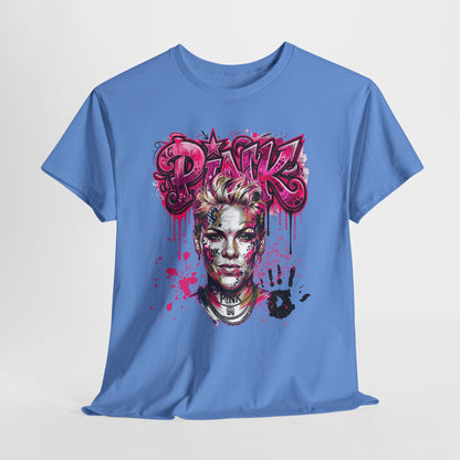 Graphic Tee — Pink Graffiti Portrait T‑Shirt