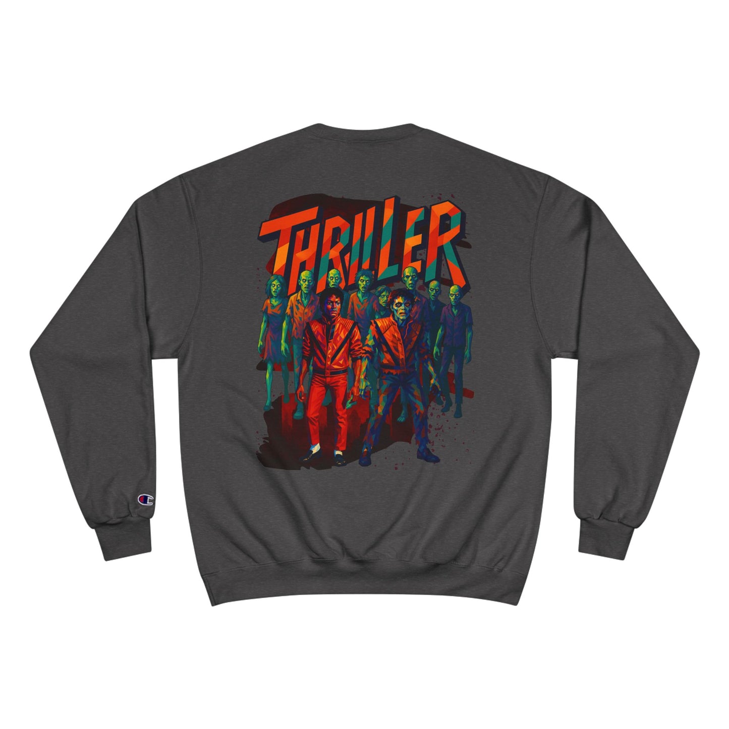 MJ Thriller Graphic Sweatshirt — Retro Zombie Dance Crew Back Print