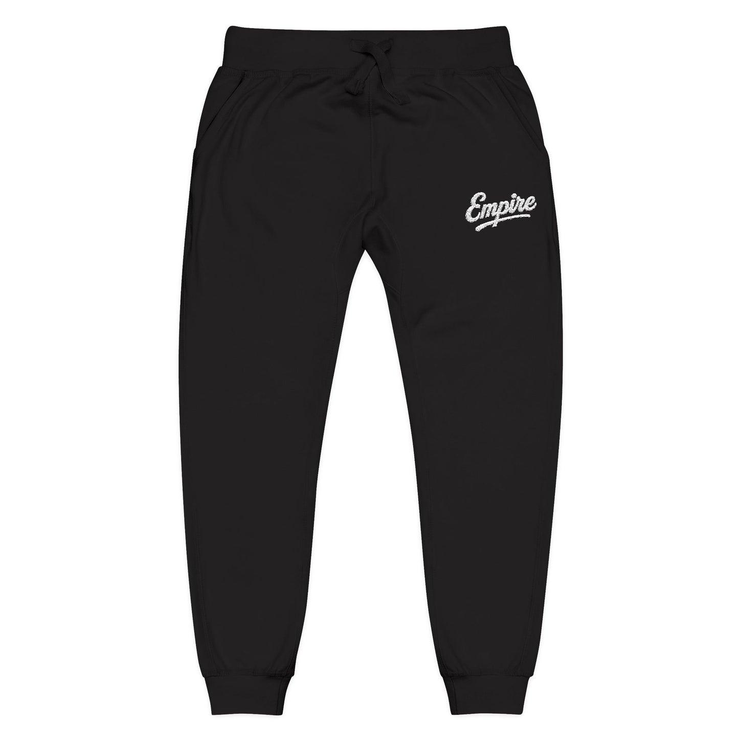 Empire Signature Embroidered Sweatpants — Minimal Fleece with White 'Empire' Logo