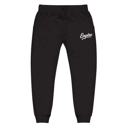Empire Signature Embroidered Sweatpants — Minimal Fleece with White 'Empire' Logo