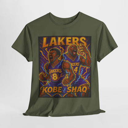 Kobe & Shaq Lakers Tee, Retro Basketball Graphic