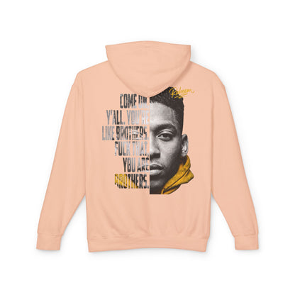 Raheem Hoodie — 'Juice' Portrait Hoodie with Quote (Half-Face Design)