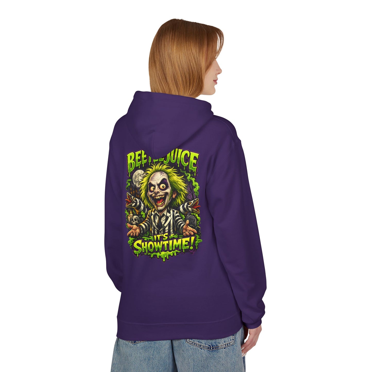 Beetlejuice "It's Showtime" Unisex Midweight Softstyle Fleece Hoodie