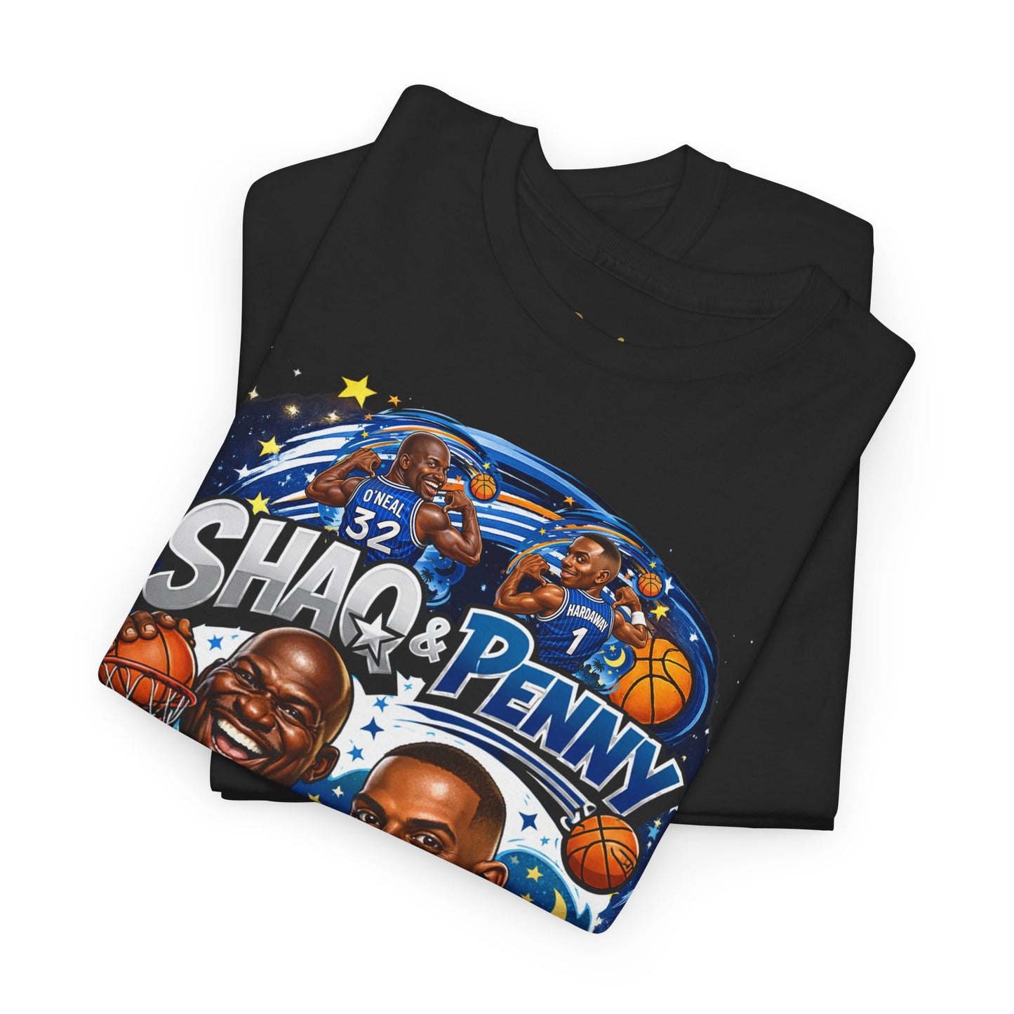 Orlando Magic Basketball Tee — Shaq & Penny Retro Cartoon Design