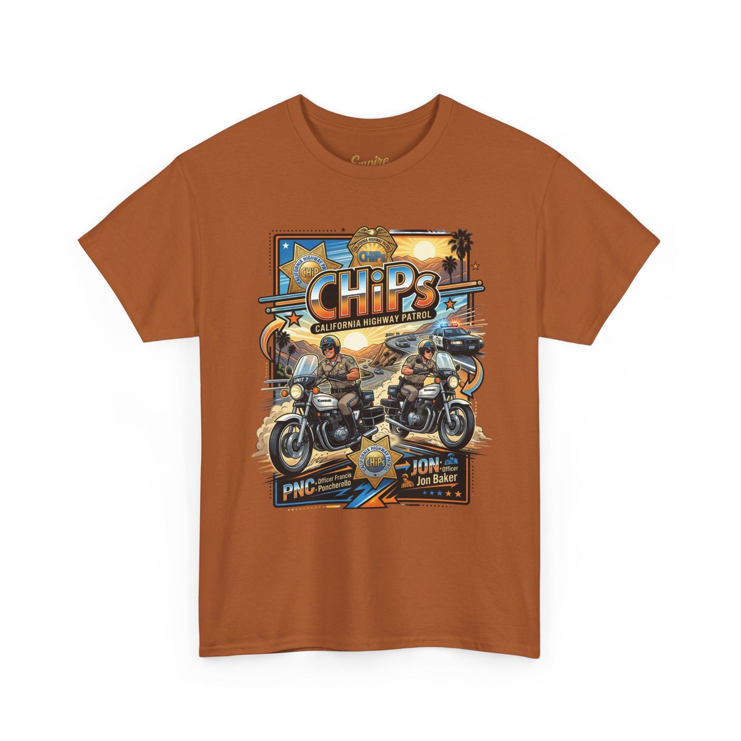 CHiPs Retro Motorcycle Tee — Vintage Police Biker Graphic T-Shirt