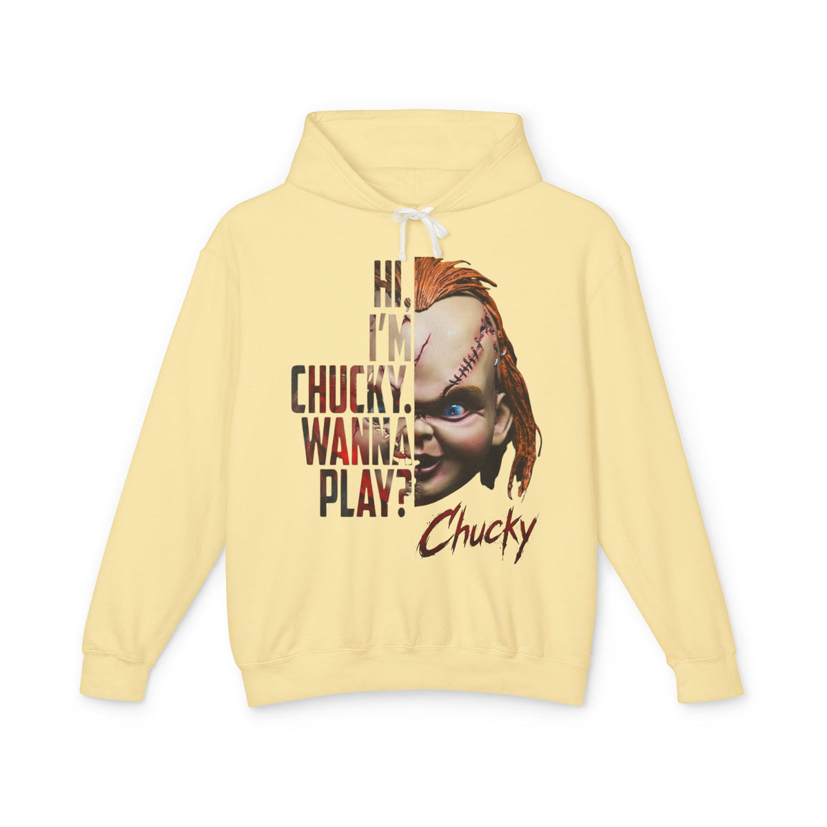 Chucky “Hi, I’m Chucky, Wanna Play?” Horror Movie Hoodie