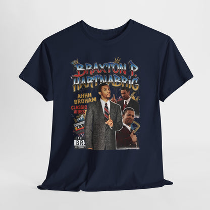 Vintage Braxton P. Hartnabrig Graphic Tee — Retro Collage T-Shirt