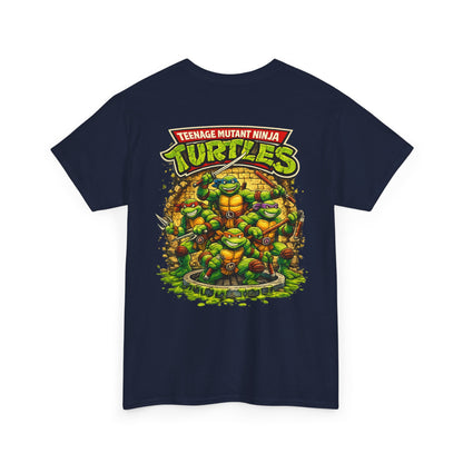 Teenage Mutant Ninja Turtles Graphic Tee — Retro TMNT Logo & Group Back Print