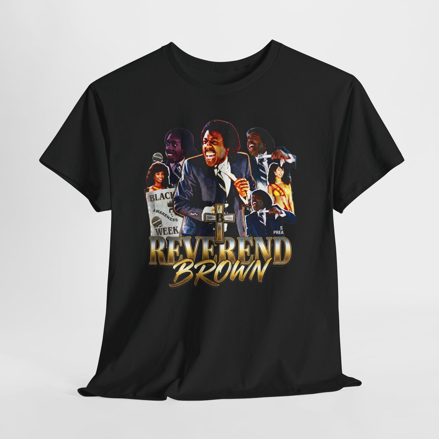 Reverend Brown Vintage Coming To America Collage T-Shirt