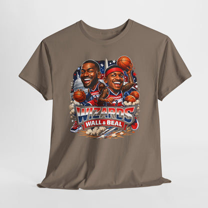 Wizards Basketball Vintage Player Caricature Tee – Wall & Ball Fan Shirt