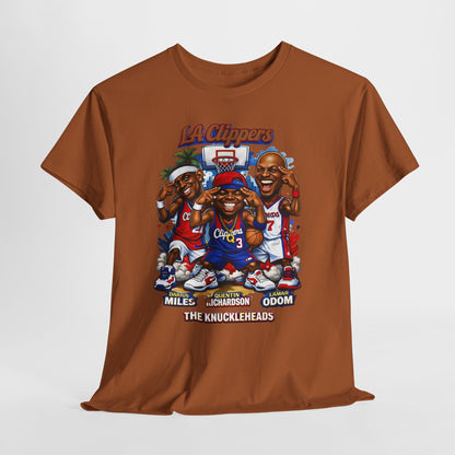 LA Clippers Cartoon Roster Tee — "The Knuckleheads" Team Graphic T-Shirt