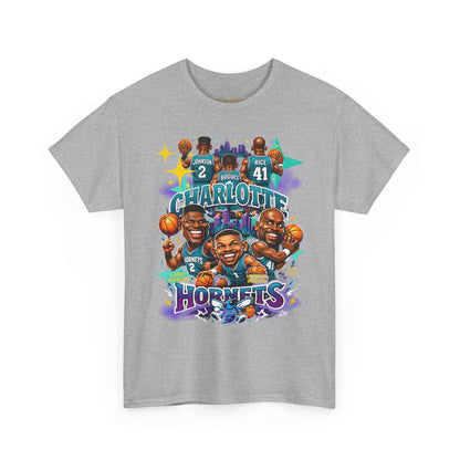 Charlotte Hornets Basketball T-Shirt — Team Player Caricature Tee