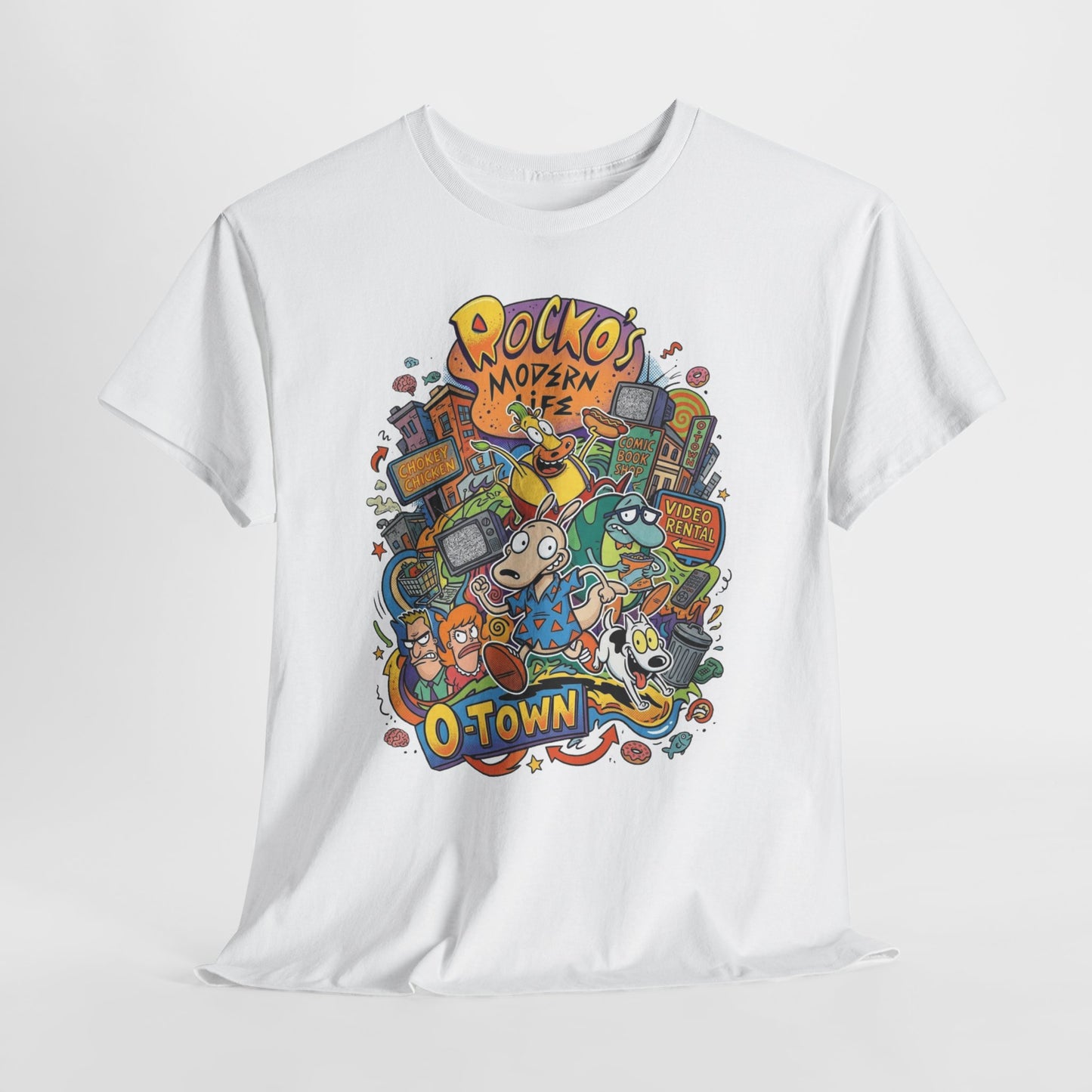 "Rocko's Modern Life: O-Town" Cartoon Retro T-Shirt