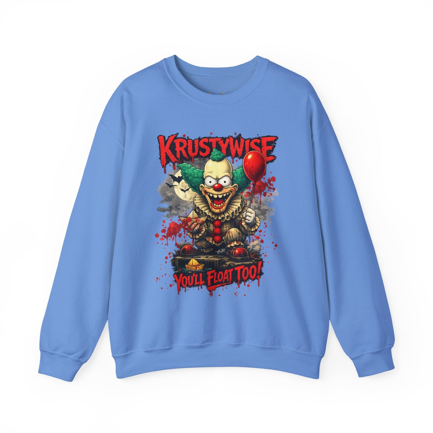'Krustywise' Creepy Clown Design, "You’ll Float Too" Back Print