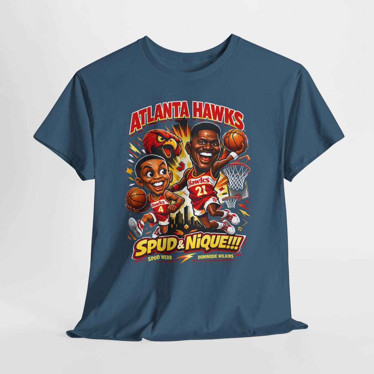 Atlanta Hawks 'Spud & Nique' Graphic Tee — Retro Basketball Fans Shirt