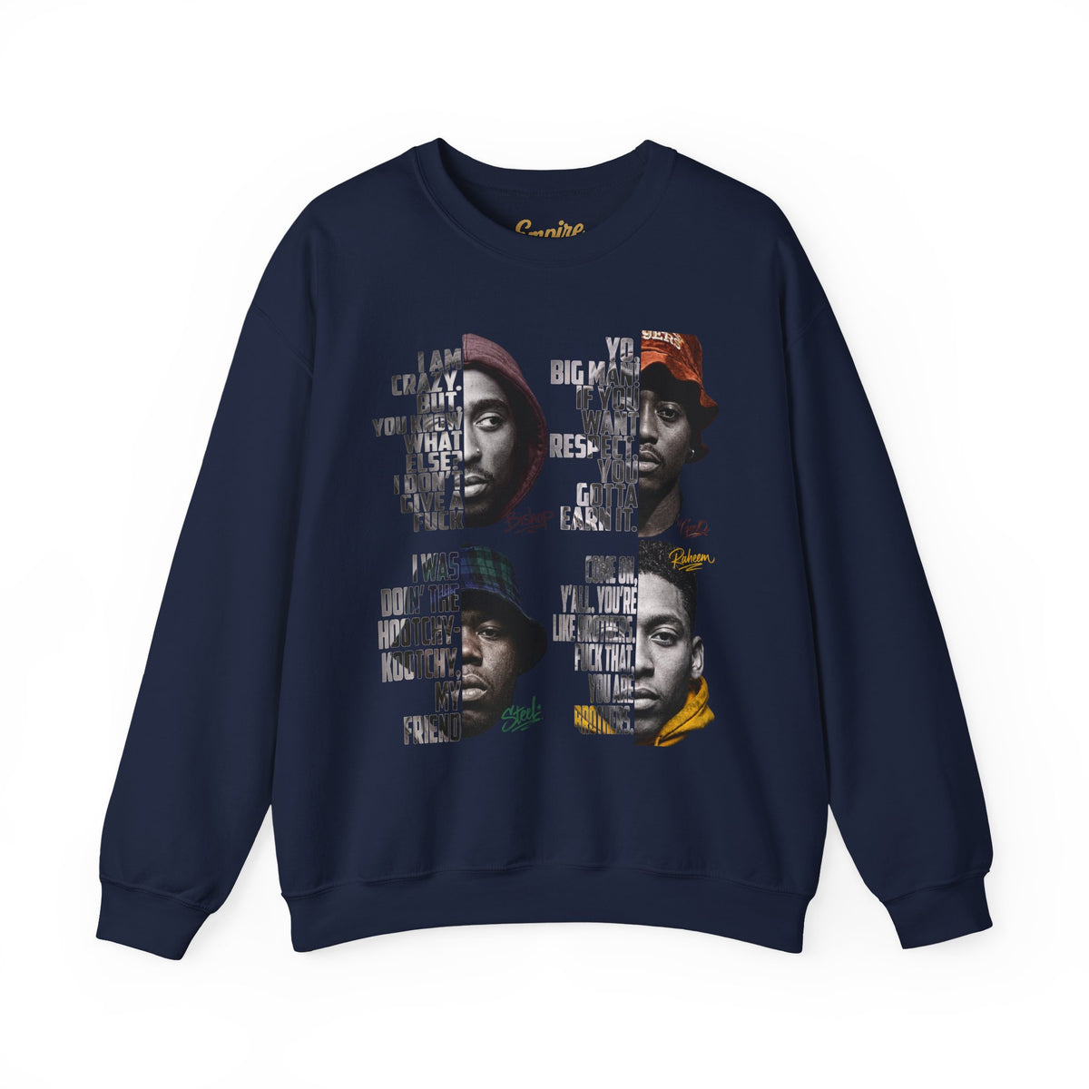 Wrecking Crew "Juice" Movie Legends Crewneck Sweatshirt — Collage Portraits & Lyrics